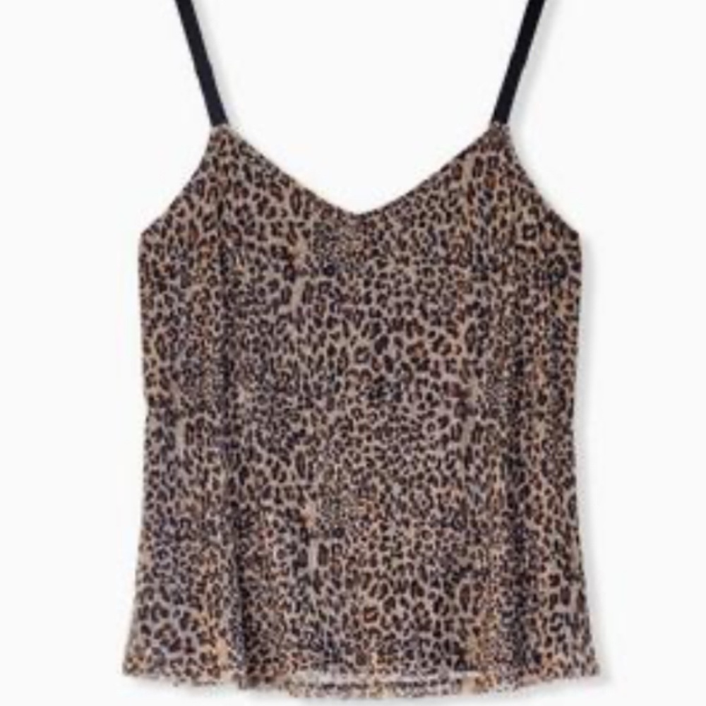 torrid Leopard Print Mesh Tank Top in Tan and Black
